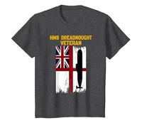 HMS Dreadnought S101 Submarine Veterans Day Father Grandpa T-Shirt, Youth, Dark Heather Grey, 4T