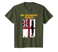 HMS Dreadnought S101 Submarine Veterans Day Father Grandpa T-Shirt, Youth, Olive Green, Medium