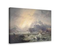 HMS Erebus And Terror In The Antarctic - John Wilson Carmichael Art Wall Decoration Poster Family Bar Restaurant Garage Cafe Art Sign Gift Frame 12x18