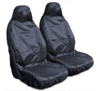 HMS For LandRover Defender, Discovery, Freelander, Range Rover - Extra Heavy Duty Driver Passenger Black Pair Waterproof Car Front Seat Covers Protectors - 2 x Fronts