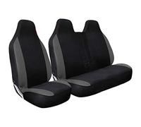 HMS FOR RENAULT TRAFIC 2004 - Premium Luxury Van Seat Covers Single Drivers And Double Passengers Seat Covers - 2 + 1 - Black And Grey Patch