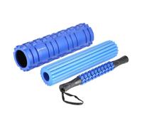 HMS FS118 Fascia Roller Set 3-in-1 Blue, 450 mm | Nub Roller & Massage Stick, Shore 45 Hardness, Regeneration & Therapy, EVA, TPR, Foam, 135/95/45 mm Diameter
