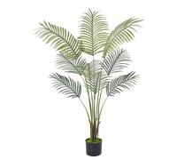 HMS Happy Memories Artificial Areca Palm Tree 120cm Faux Tropical Plant | Realistic 120cm silk palm with 9 bendable fronds UV protected no watering needed black pot included easy assembly
