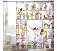 HMS Happy Memories Bohemian Flower Bathroom Curtain Colorful Boho Floral Print Beautiful Bright Polyester Fabric Cloth Shower Curtain for Bathroom Decoration, 72"x72" (Color 5)