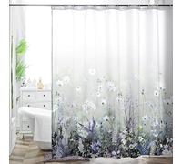 HMS Happy Memories Bohemian Flower Bathroom Curtain Colorful Boho Floral Print Beautiful Bright Polyester Fabric Cloth Shower Curtain for Bathroom Decoration, 72"x72" (Color 1)