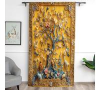 HMS Happy Memories Rod Pocket Door Curtains Thermal Insulated Room Darkening Curtains Blackout Floral Style Drapes Window Curtain 1 Panel for Living Room Bedroom Kitchen