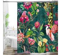 HMS Happy Memories Thicken Durable Polyester Blend Cloth Fabric Bathroom Curtain Colorful Bohemian Boho Floral Print Beautiful Bright Shower Curtain for Bathroom Decoration, 72"x72" (Season 3)