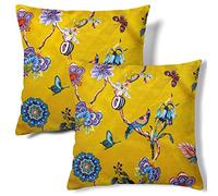 HMS Happy Memories vets Velvet Cushion Cases Square Decorative Throw Pillow Cover 45x45cm(18x18 Inch) Set of 2 for Couch Sofa Bed Living Room Bedroom
