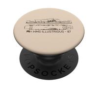 HMS Illustrious WW2 British Aircraft Carrier Info Diagram PopSockets Adhesive PopGrip