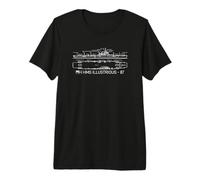 HMS Illustrious WW2 British Aircraft Carrier Info Diagram Premium T-Shirt