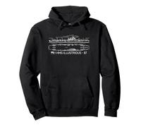 HMS Illustrious WW2 British Aircraft Carrier Info Diagram Pullover Hoodie