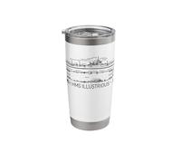HMS Illustrious WW2 British Aircraft Carrier Info Diagram Stainless Steel Insulated Tumbler