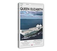 HMS Queen Elizabeth Naval Ship Historic Battleship Canvas Poster Bedroom Decor Landscape Office Room Decor Gift 08x12inch(20x30cm)