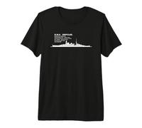 HMS Repulse British Battlecruiser Silhouette Infographic Premium T-Shirt