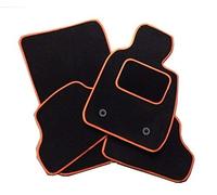 HMS Tailored For: Renault Twingo MK2 (2007-2014) - PREMIUM GENUINE TAILORED EXACT FIT CARPET CAR MATS - BLACK MAT + ORANGE TRIM