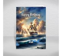 HMS Victory Birthday Card for Dad - British Royal Navy Warship Keepsake for History Maritime & Naval Enthusiasts/Nelson's Flagship: Dad Birthday Card (Size A5)