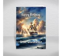 HMS Victory Birthday Card for Great-Grandfather - British Royal Navy Warship Keepsake for History Maritime & Naval Enthusiasts/Nelson's Flagship: Great-Grandfather Birthday Card (Size A5)