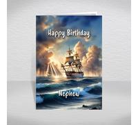 HMS Victory Birthday Card for Nephew - British Royal Navy Warship Keepsake for History Maritime & Naval Enthusiasts/Nelson's Flagship: Nephew Birthday Card (Size A5)