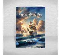 HMS Victory Father's Day Card for Hubbie - British Royal Navy Warship Card - History Maritime & Naval Enthusiasts/Nelson's Flagship: Hubbie Father's Day Card (Size A5)