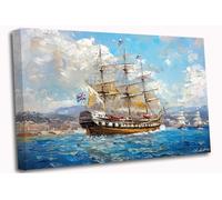 HMS Victory Warship Canvas Wall Art Picture Print Ready To Hang Stretched Over A Frame - 30 x 20 inch / 76 x 51 cm