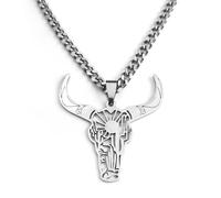 Hmsanase Classic Necklace Pendant Chain Men Women Jewellery Cow Bull Pendant Chain Necklace For Men Male Punk