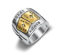 Hmsanase Rings Ring Jewellery Women Men Personalized Poker Men'S Ring Vintage 14号 间金色