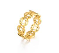Hmsanase Rings Ring Jewellery Women Men Rings For Women Men Wedding Party Couple Ring Gift For Lover 9 Goldcolor