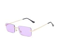 Hmsanase Sunglasses Sunglass Women Men Vintage Rectangle Rimless Sunglasses Women Clear Ocean Lens Eyewear Sun Glasses Purple