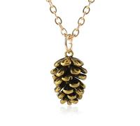 Hmsanase Trend Necklace Pendant Chain Men Women Jewellery Unisex Necklace With Simple Pine Cone Plant Specimen Pendant, Fashionable, Gold