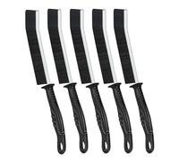 Hmseng Crevice Cleaning Brush, 5pcs Long Handle Scrubbing brush, Multifunctional Bathroom Tile Groove Gap Thin Cleaning Brush for Narrow Corners in home Kitchen and Window Groove -Black