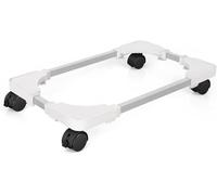Hmseng Pc Tower Stand, Adjustable Mobile CPU Stand with 4 Rolling Caster Wheels, Fits Most PC Under Desk-White