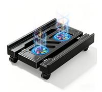 Hmseng Updated Version Computer Tower Stand, Adjustable PC Tower Stand Holder with Rolling Caster Wheels, Premium Mobile CPU Stand for Floor Carpet Gaming PC Case-Black
