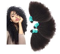 HmtAfro Afro Kinky Curly 9A Grade 300 Gram Natural Color Human Hair(22'' (22''))