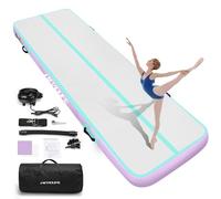 HMTAOLIFE Inflatable Air Gymnastics Mat Tumble Track, 6.6/10/13/16/20ft Tumbling Mat Air Tumbling Track, Air Training Mat with Air Pump for Home/Water Fun/Gym/Yoga/Training/Cheerleading