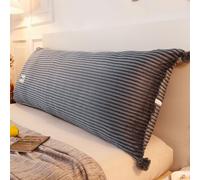 Hmtbet Body Pillows for Adults Side Sleeper, Fluffy Furry Body Pillow Covers with Zipper Closure, Ultra Soft and Breatherable Big Pillows for Backrest on Bed,Brilliant Gray,200 * 50cm
