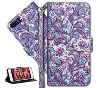 HMTECH iPhone 7 8 Plus Case 3D Peacock Flower PU Leather Wallet Flip Case with Kickstand Card Holder Bookstyle Magnetic Closure Cover for iPhone 7 8 Plus 5.5 Inch,Peacock Flower