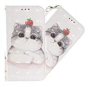 HMTECH iPhone 8 Plus Case 3D Bling Cute Tomato Cat PU Leather Wallet Flip Case with Kickstand Card Holder Bookstyle Magnetic Closure Cover for iPhone 7 Plus 5.5 Inch,Tomato Cat