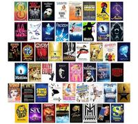 HMTEMRBGEJ 50Pcs Music Drama Postcards Wall Collages For Room Decor Vintage Musical Theatre Posters Decorative Music Bar Aesthetic Pictures-Music Drama