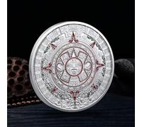 HMTEMRBGEJ Souvenir Coin Mexico Mayan Aztec Calendar Art Prophecy Culture Gold Coins Collectibles-Silver