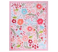 HMtideby Pink Floral Baby Toddler Blanket Quilt Cot Comforter Crib Baby Quilts for Boys and Girls Nursery Bed Throw Blanket 80x104cm