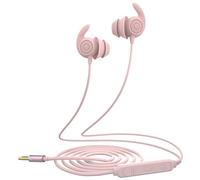 Hmusic Sleep Earphones, 30db Noise Isolation 3.5mm Wired Sleep Headphones, 2g Lightweight, Soft Silicone Flat/Thin Sleeping Earbuds for Side Sleeper, Snoring, Yoga, Relaxation, Meditation (Pink)