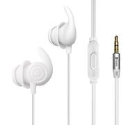Hmusic Sleep Headphones, 30db Noise Isolation 3.5mm Wired Sleep Earphones, 2g Lightweight, Soft Silicone Flat/Thin Sleeping Earbuds for Side Sleeper, Snoring, Yoga, Relaxation, Meditation (White)