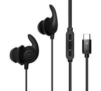 Hmusic Sleep Headphones, 30db Noise Isolation USB C Wired Sleep Earphones, 2g Lightweight Soft Silicone Flat/Thin Sleeping Earbuds for Side Sleeper, Snoring, Yoga, Relaxation, Meditation (Black)