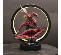 Hmusnwol Dragon-Figurine Lamp Decor-Light Stuff Gifts - Light Up LED Collectible Red Dragon Statue Home Décor 8" H