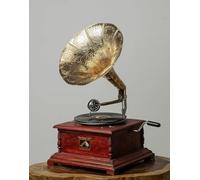 HMV Gramophone Record Player Working Phonograph Wooden and Brass Wooden, Brass Gramophone