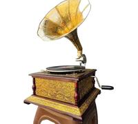 HMV Vintage Gramophone Fully Functional Working Phonograph win-up record player Turntable Showpiece with Free Needles & Demo Record