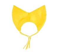Hmvilaoar Tie-on Feline Grooming Cap for Direct Water Coverage, Yellow | Under-Chin Tie Structure, Contoured Panel Around the Top and Sides, Intended for Head and Ear Coverage At Bath Time