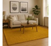 HMWD 120x170 Fluffy Large Shaggy Area Rugs 50mm/5cm Thick Modern Rugs Bedroom Decor, Anti-Shed Deep Pile Floor Carpet, Home Decor Shag Hallway Runner (Mustard Gold, 120x170 cm)