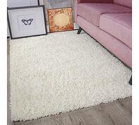 HMWD 5 cm Thick Pile Shaggy Shag Rug, Modern Rugs Living Room Extra Large Medium Rectangular Size Soft Touch Fluffy Deep Pile Living Room Area Rugs (Ivory Cream, 160x230 cm)