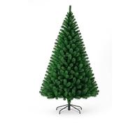 HMWD 6ft Green Artificial Traditional Realistic Christmas Tree Metal Stand Xmas Festive Large decoration 800 Tips Green Christmas trees 6ft trees topper tree trees-Christmas Home Festive Decorations